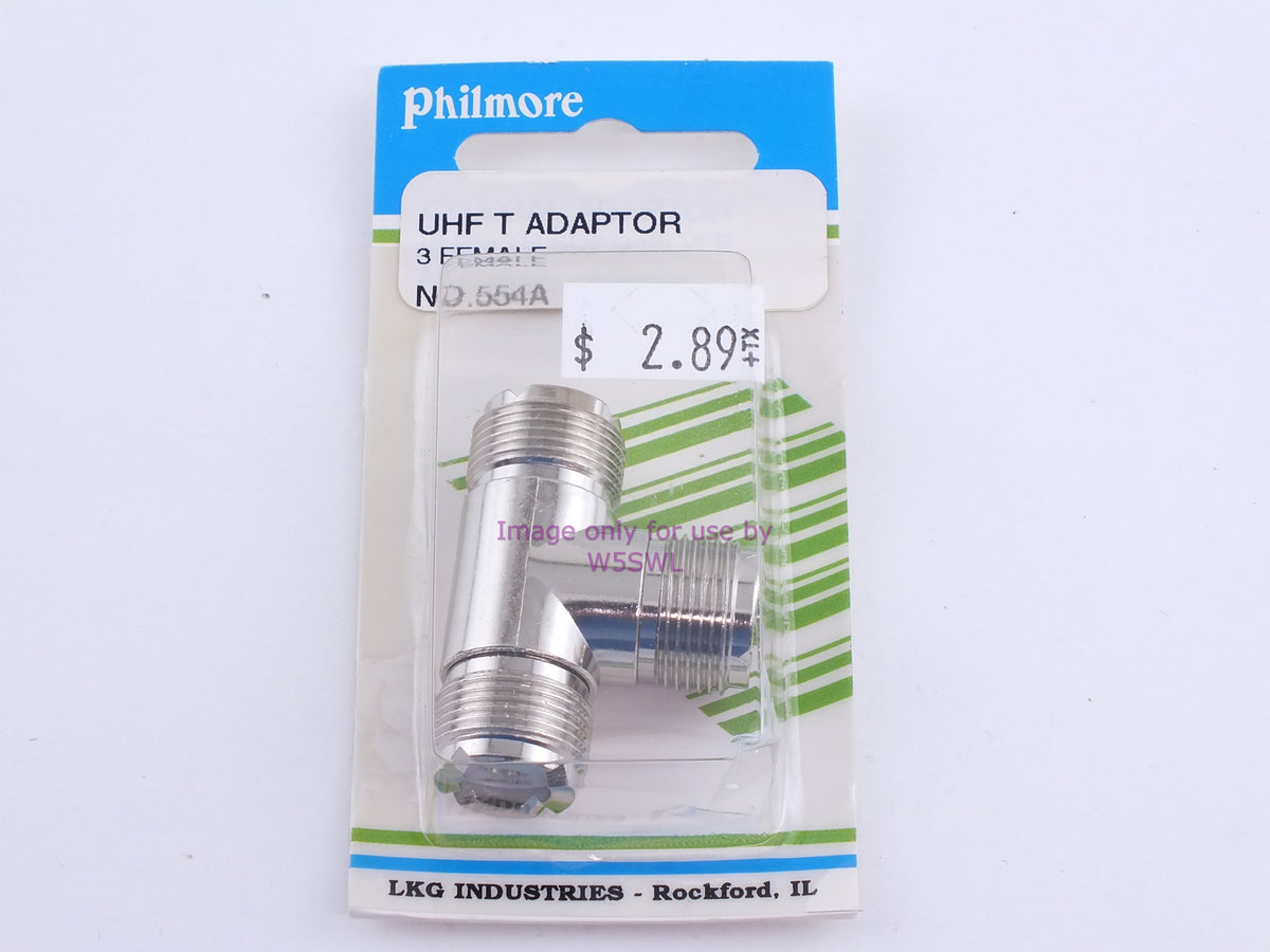 Philmore 554A UHF T Adaptor 3 Female (bin104) - Dave's Hobby Shop by W5SWL