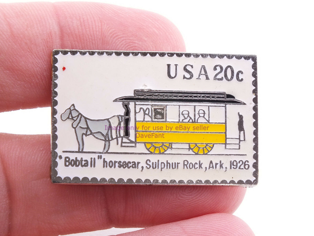 Bobtail Horsecar 20c Railroad Train Logo - Lapel Pin - Hat Pin - Tie Tac - Dave's Hobby Shop by W5SWL