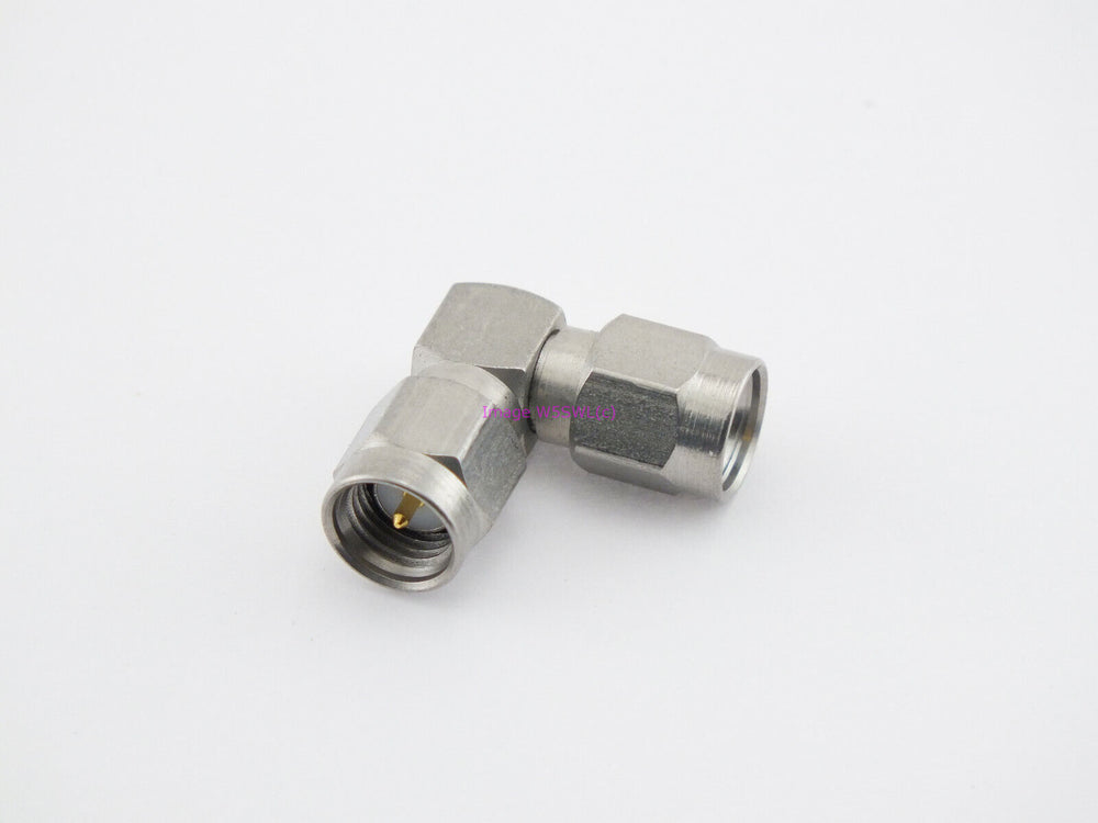 SMA Male to SMA Male 90 Degree  Right Angle Elbow Coax Connector Adapter (bin14) - Dave's Hobby Shop by W5SWL