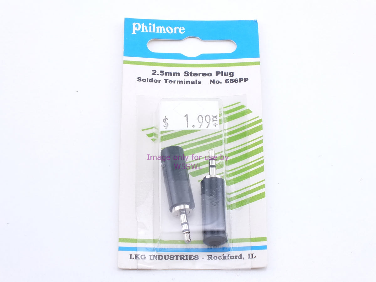 Philmore 666PP 2.5mm Stereo Plug Solder (bin34) - Dave's Hobby Shop by W5SWL