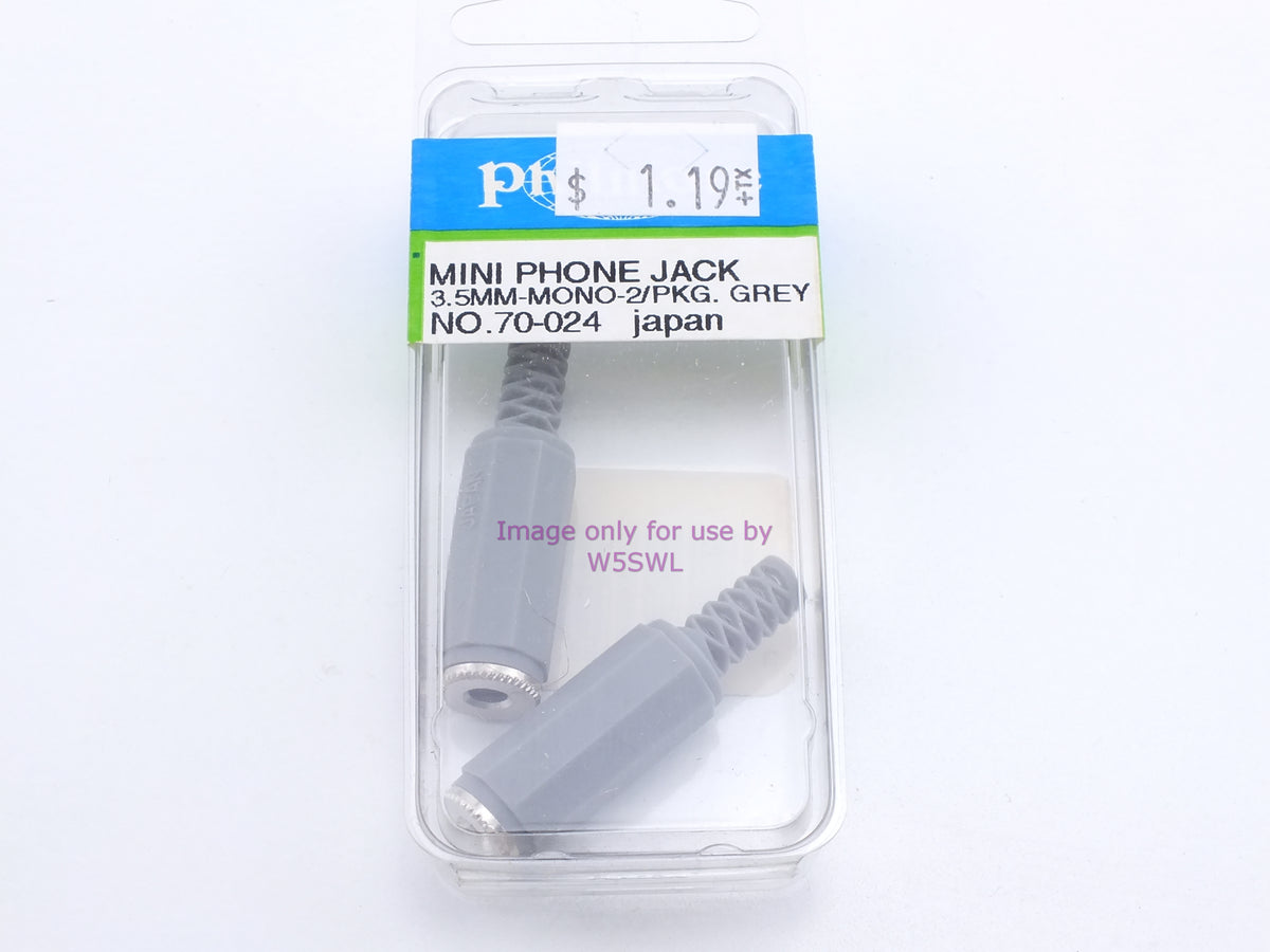 Philmore 70-024 Mini Phone Jack 3.5MM-Mono-2Pkg. Grey (bin29) - Dave's Hobby Shop by W5SWL