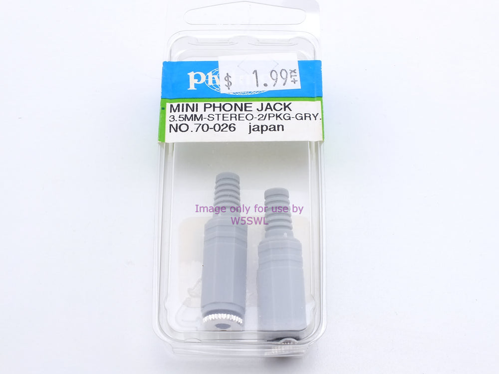 Philmore 70-026 Mini Phone Jack 3.5MM-Stereo-2Pkg. Grey (bin29) - Dave's Hobby Shop by W5SWL