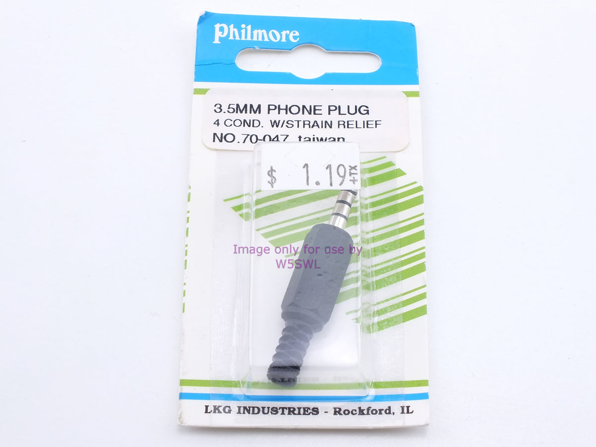 Philmore 70-047 3.5MM Phone Plug 4 Cond. w/Strain Relief (bin29) - Dave's Hobby Shop by W5SWL