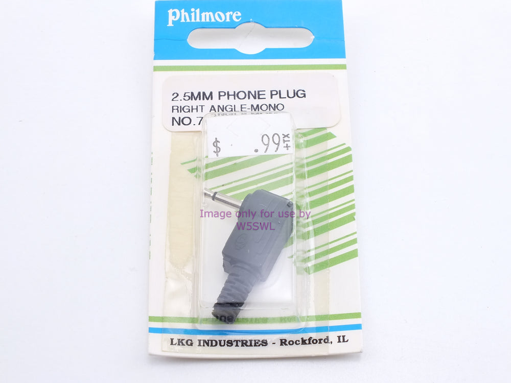 Philmore 70-091 2.5MM Phone Plug Right Angle-Mono (bin29) - Dave's Hobby Shop by W5SWL