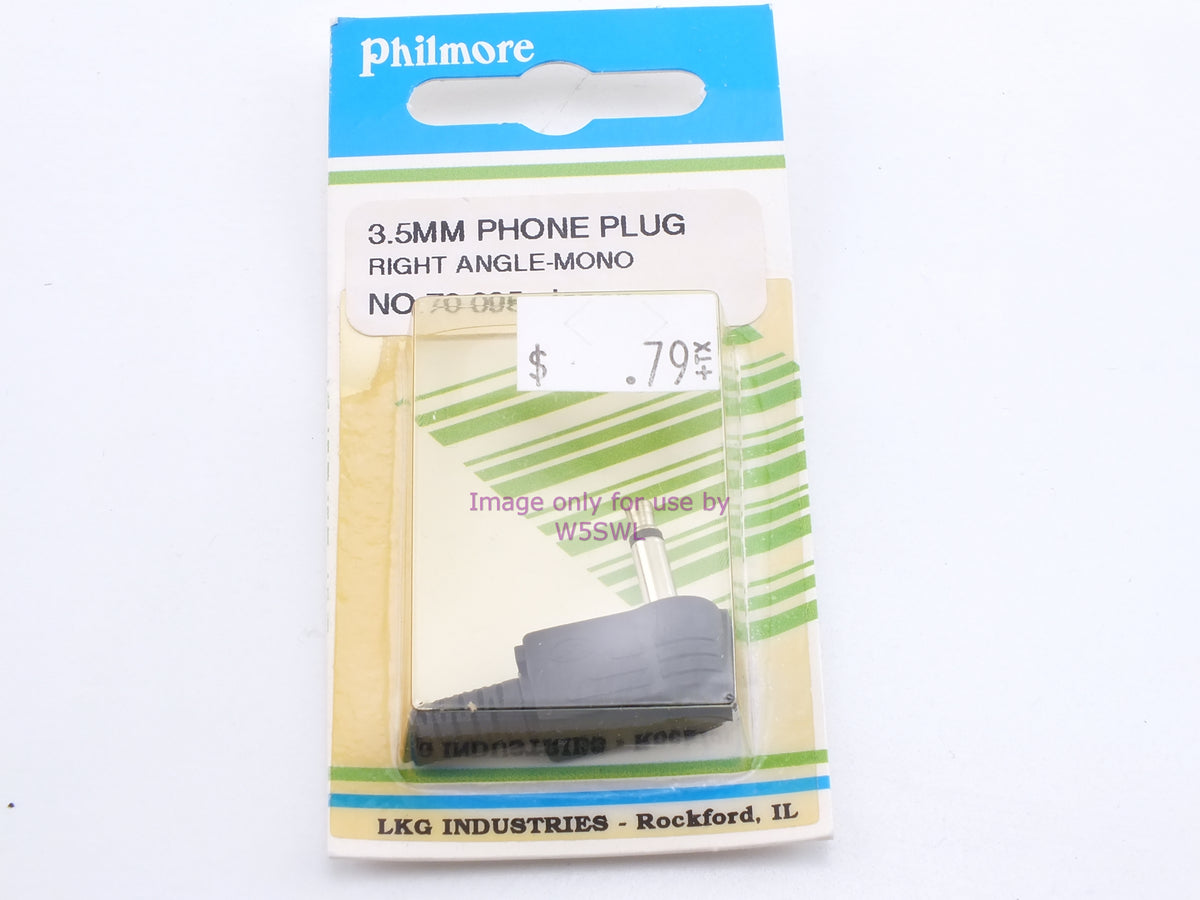 Philmore 70-095 3.5MM Phone Plug Right Angle-Mono (bin29) - Dave's Hobby Shop by W5SWL