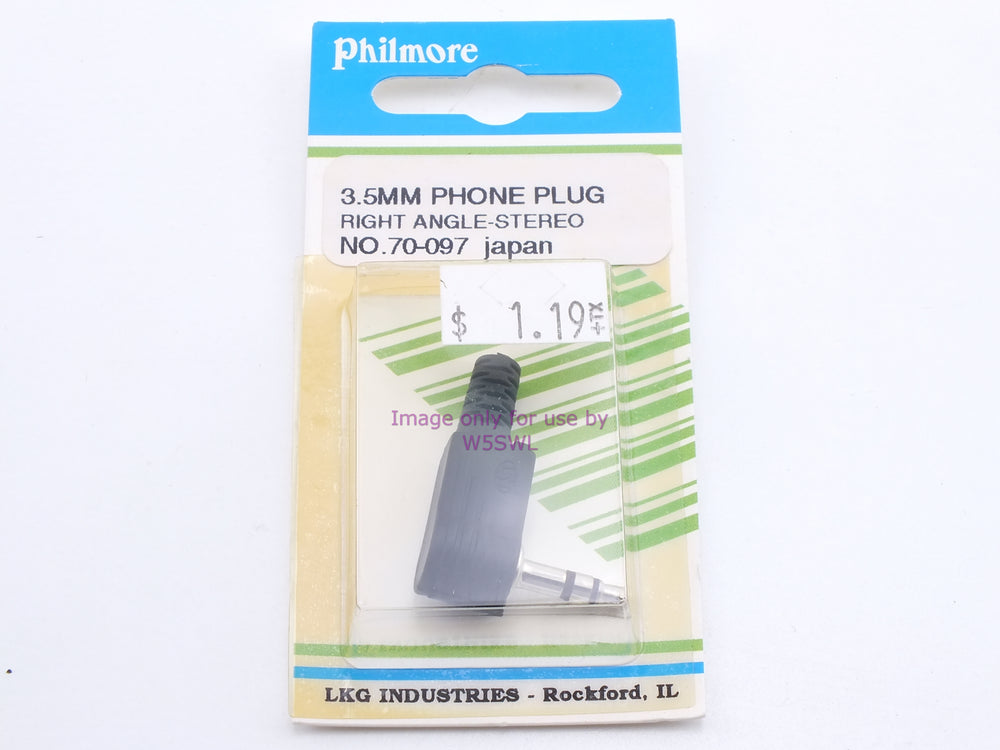 Philmore 70-097 3.5MM Phone Plug Right Angle-Stereo (bin29) - Dave's Hobby Shop by W5SWL