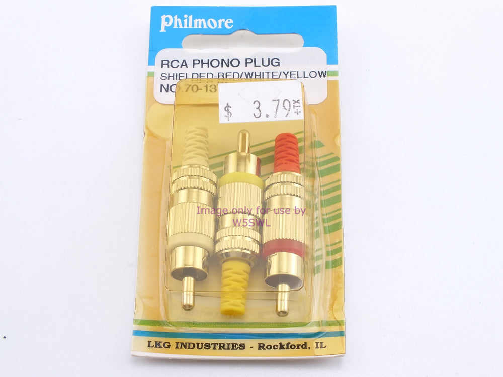 Philmore 70-137 RCA Phono Plug Shielded-Red/White/Yellow (bin29) - Dave's Hobby Shop by W5SWL