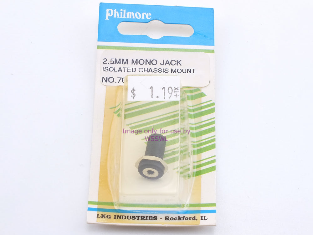 Philmore 70-626 2.5MM Mono Jack Isolated Chassis Mount (bin30) - Dave's Hobby Shop by W5SWL