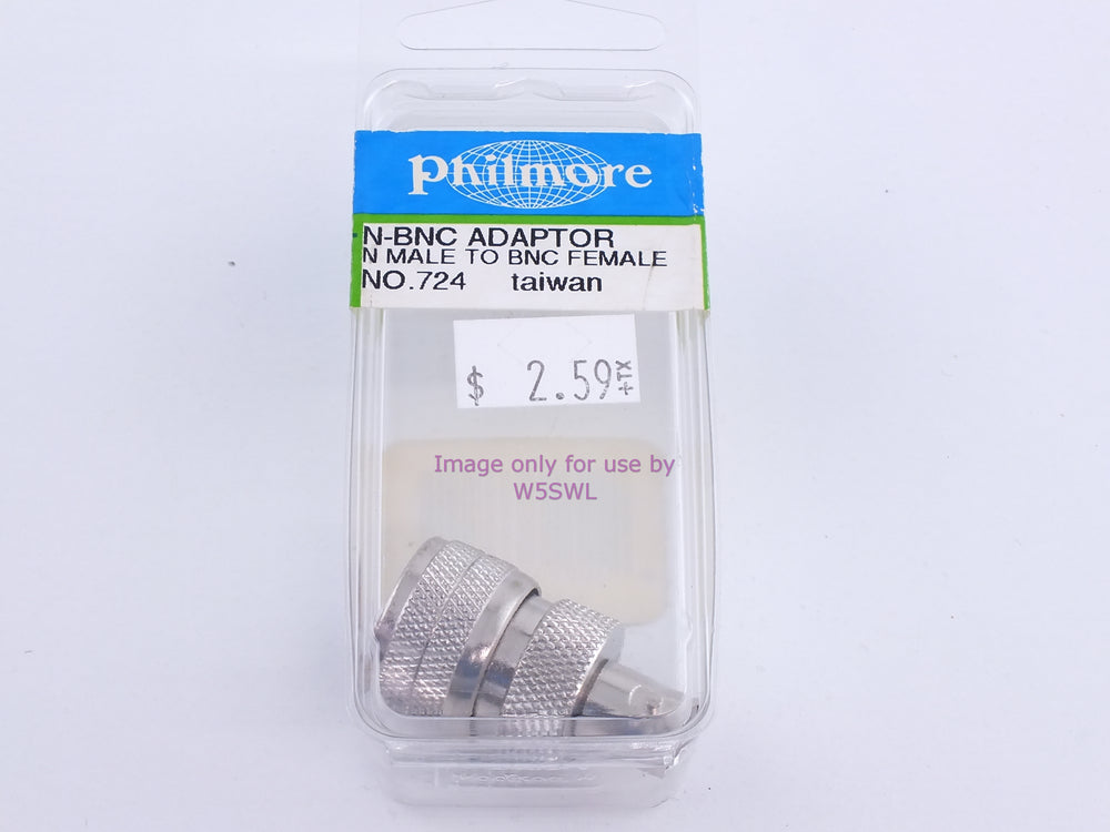 Philmore 724 N-BNC Type Adaptor N Male/BNC Female (bin102) - Dave's Hobby Shop by W5SWL