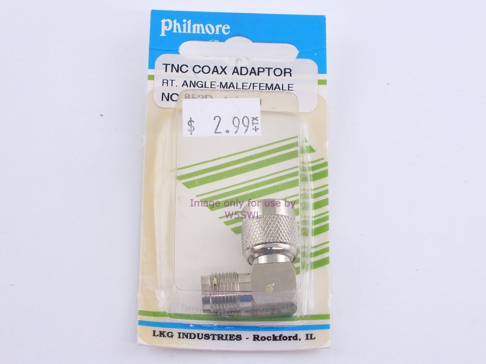 Philmore 853D TNC Coax Adaptor RT. Angle-Male/Female (bin102) - Dave's Hobby Shop by W5SWL