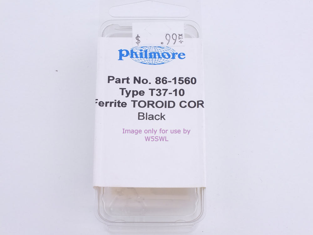 Philmore 86-1560 Type T37-10 Ferrite Toroid Core Black (bin83) - Dave's Hobby Shop by W5SWL