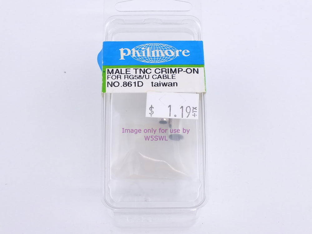 Philmore 861D Male TNC Crimp-On For RG58/U Cable (bin86) - Dave's Hobby Shop by W5SWL