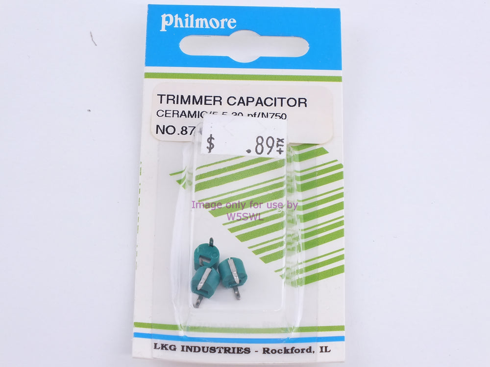 Philmore 87-630 Trimmer Capacitor Ceramic/5.5-30 pF/N750 (bin87) - Dave's Hobby Shop by W5SWL