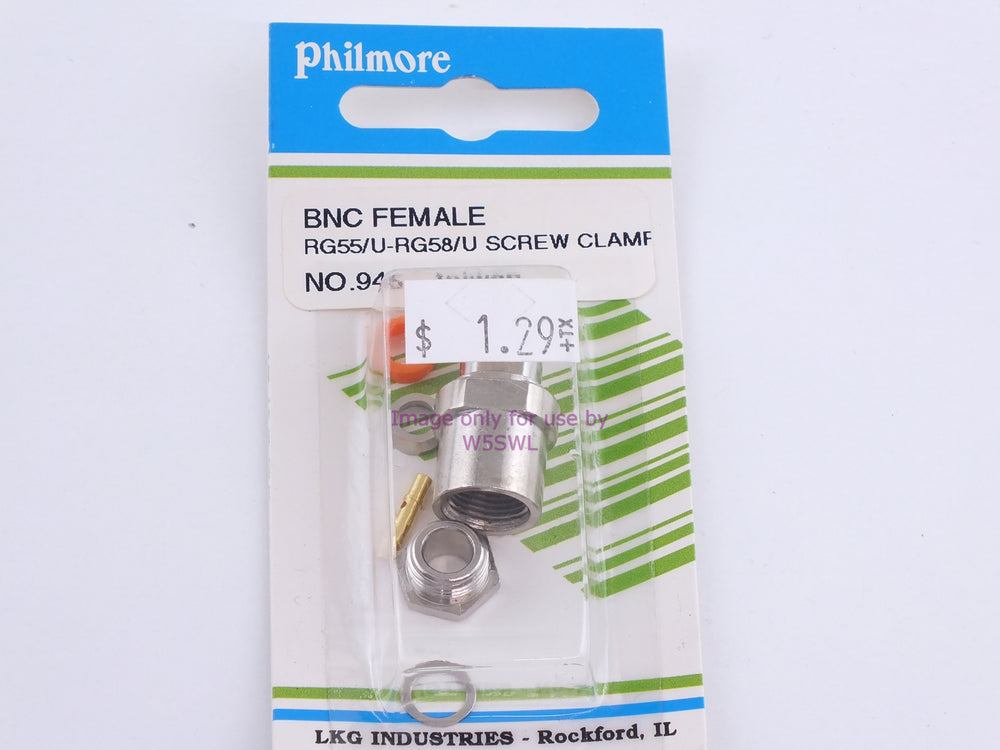 Philmore 945 BNC Female RG55/U-RG58/U Screw Clamp (bin98) - Dave's Hobby Shop by W5SWL