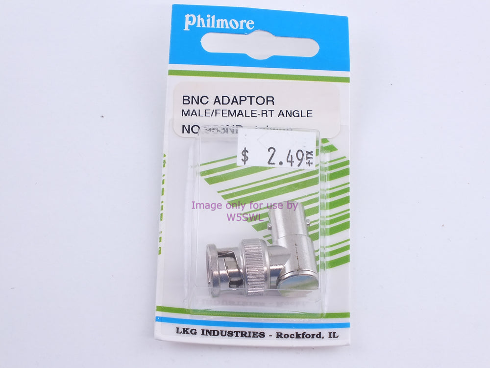 Philmore 953NP BNC Adaptor Male/Female-Rt Angle (bin105) - Dave's Hobby Shop by W5SWL