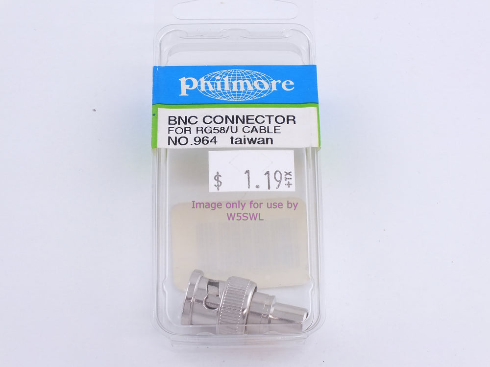 Philmore 964 BNC Connector For RG58/U Cable (bin99) - Dave's Hobby Shop by W5SWL