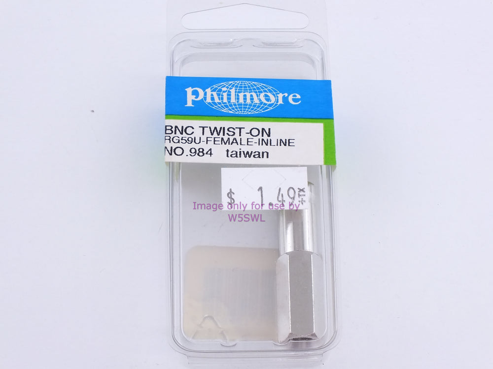 Philmore 984 BNC Twist-On RG59U-Female-Inline (bin99) - Dave's Hobby Shop by W5SWL