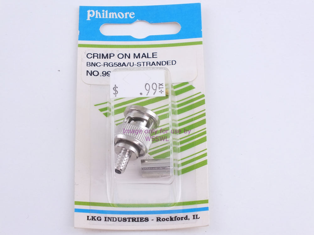 Philmore 996 Crimp On Male BNC-RG58A/U-Stranded (bin98) - Dave's Hobby Shop by W5SWL