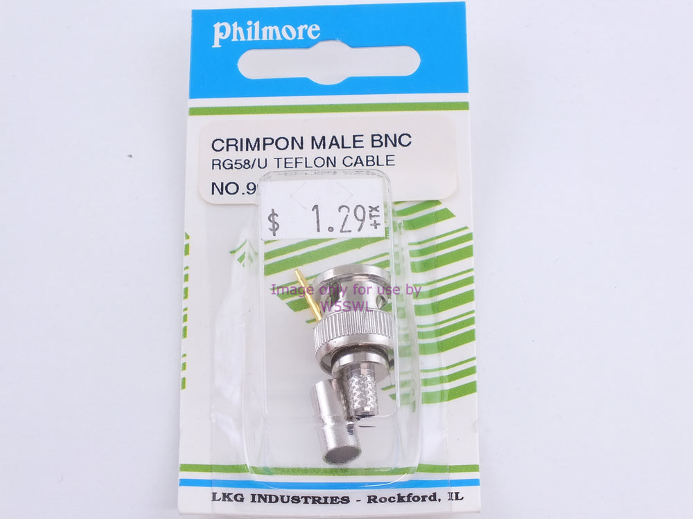 Philmore 997 Crimp On Male BNC RG58/U Teflon (bin98) - Dave's Hobby Shop by W5SWL