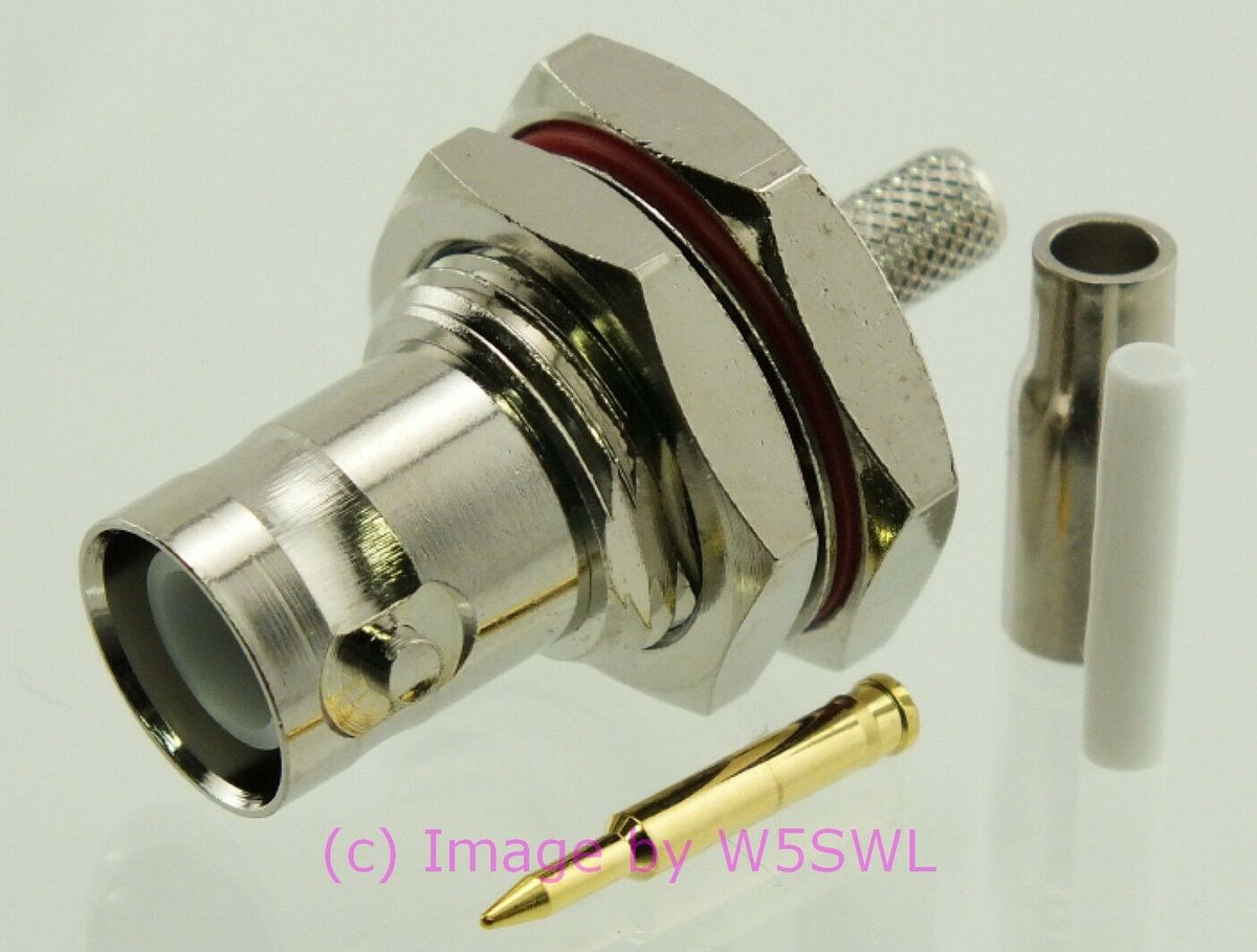 W5SWL Brand BNC Female Coax Connector RP Bulkhead Crimp RG-174 LMR100 - Dave's Hobby Shop by W5SWL