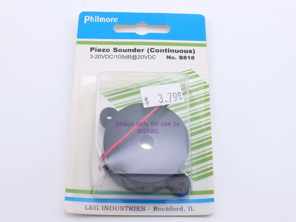 Philmore B818 Piezo Sounder (Continuous) 3-20VDC/105dB@20VDC (bin33) - Dave's Hobby Shop by W5SWL