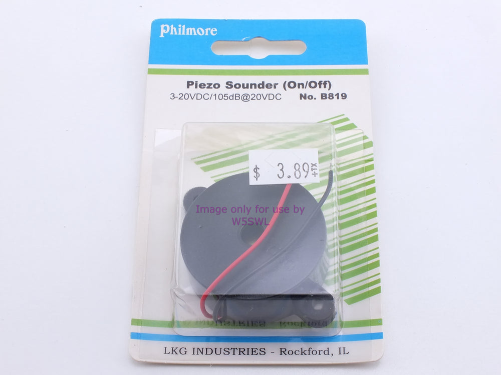 Philmore B819 Piezo Sounder (On/Off) 3-20VDC/105dB@20VDC (bin33) - Dave's Hobby Shop by W5SWL