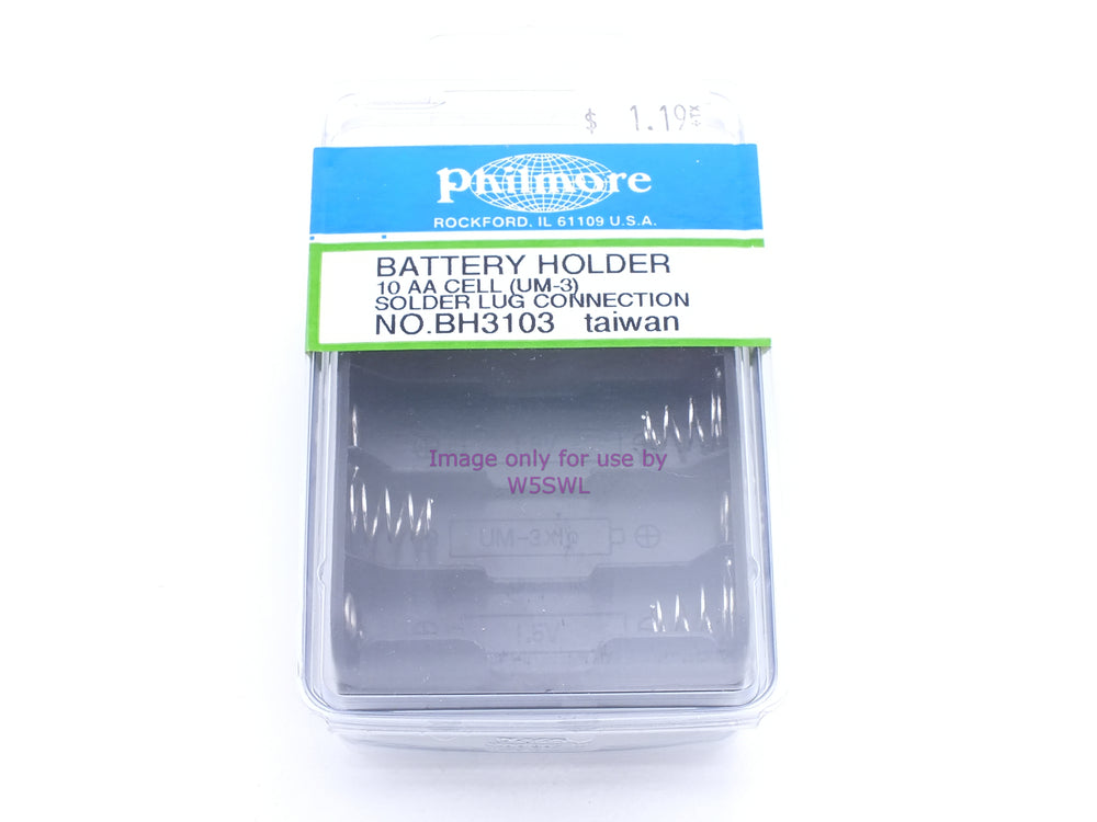 Philmore BH3103 Battery Holder 10 AA Cell (UM-3) Solder Lug Connection (bin89) - Dave's Hobby Shop by W5SWL