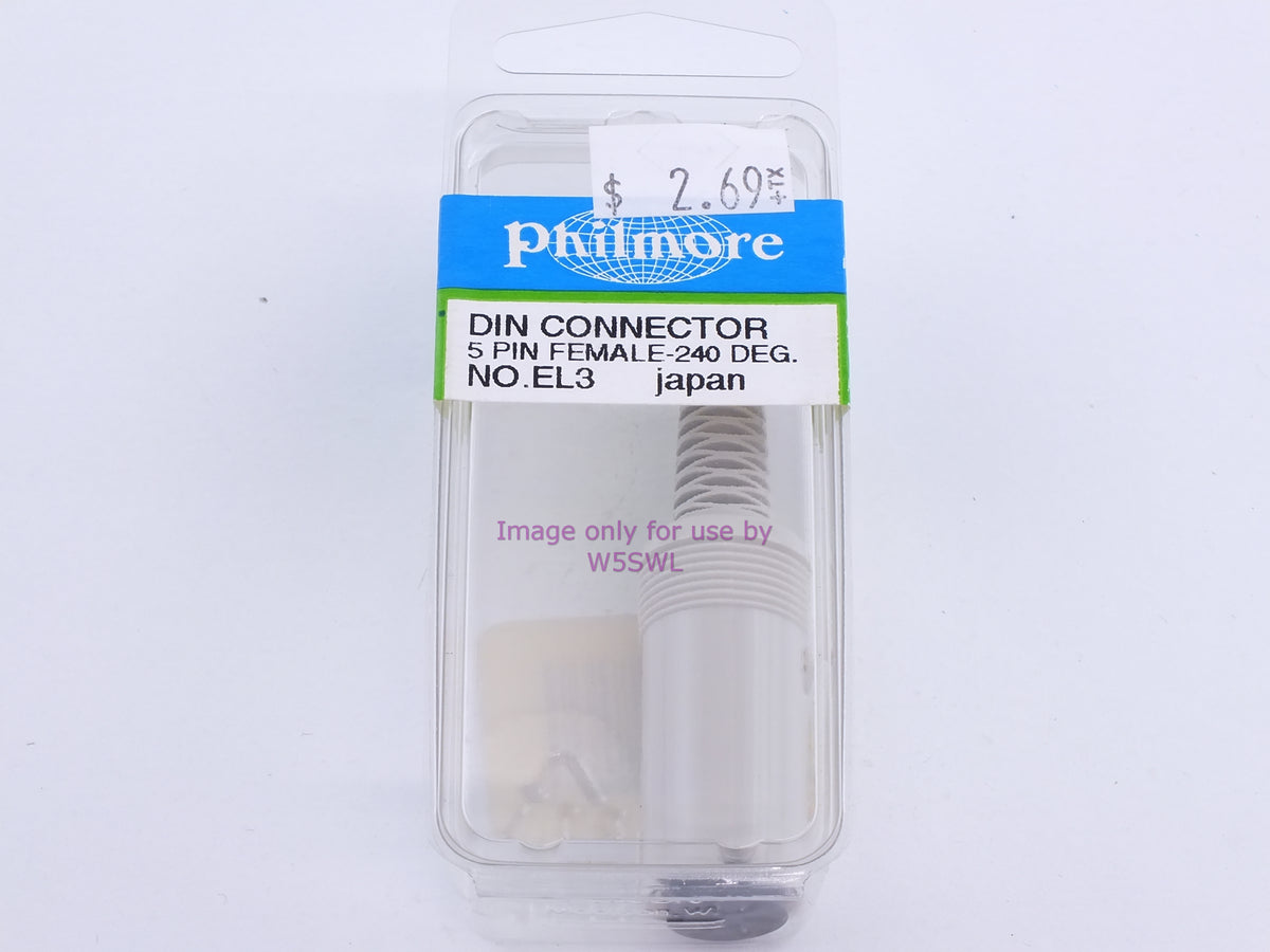 Philmore EL3 DIN Connector 5 Pin Female/240 Deg (bin108) - Dave's Hobby Shop by W5SWL