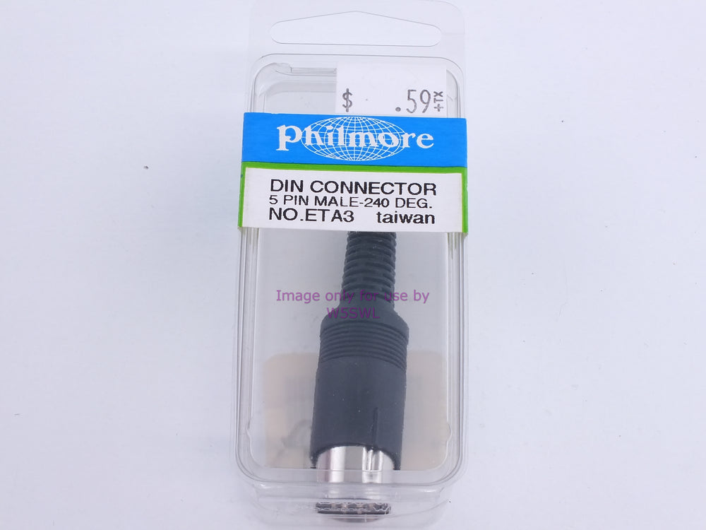 Philmore ETA3 DIN Connector 5 Pin Male-240 Deg. (bin109) - Dave's Hobby Shop by W5SWL