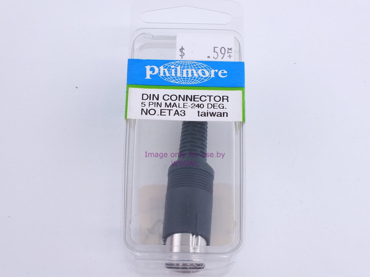 Philmore ETA3 DIN Connector 5 Pin Male-240 Deg. (bin109) - Dave's Hobby Shop by W5SWL