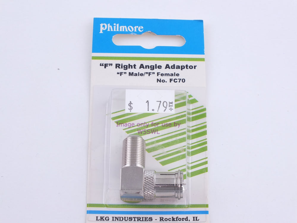 Philmore FC70 "F" Right Angle Adaptor "F" Male/"F" Female (bin103) - Dave's Hobby Shop by W5SWL