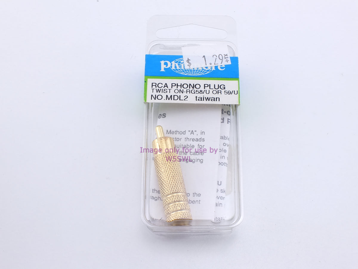 Philmore MDL2 RCA Phono Plug Twist On-RG58/U OR 59/U (bin32) - Dave's Hobby Shop by W5SWL