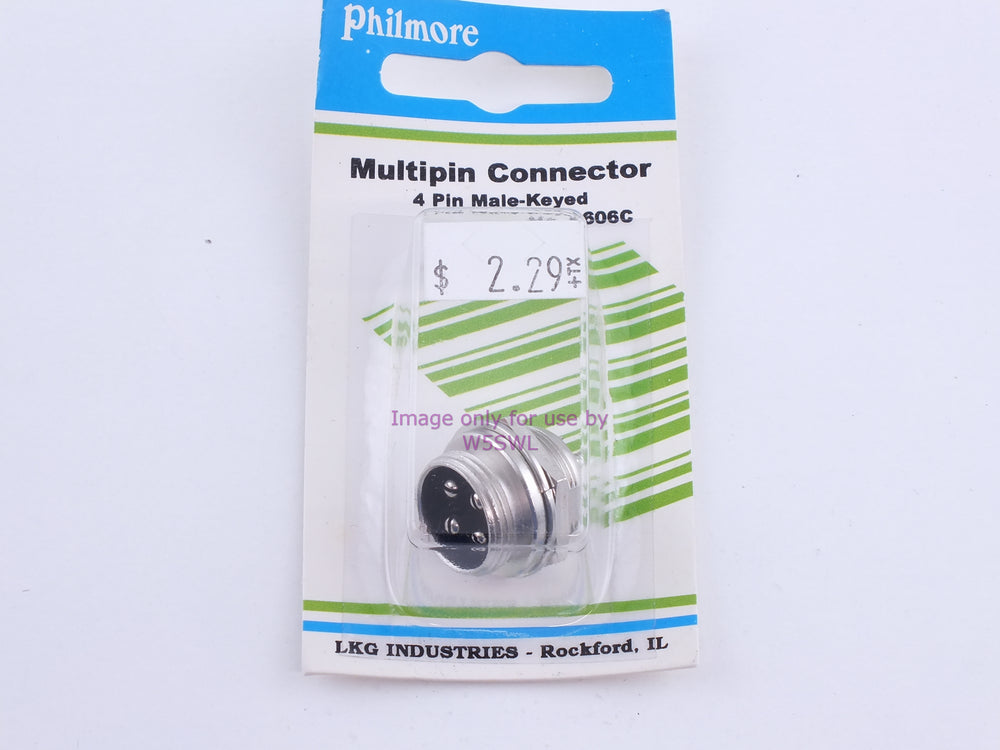 Philmore P606C Multipin Connector 4 Pin Male-Keyed (bin108) - Dave's Hobby Shop by W5SWL