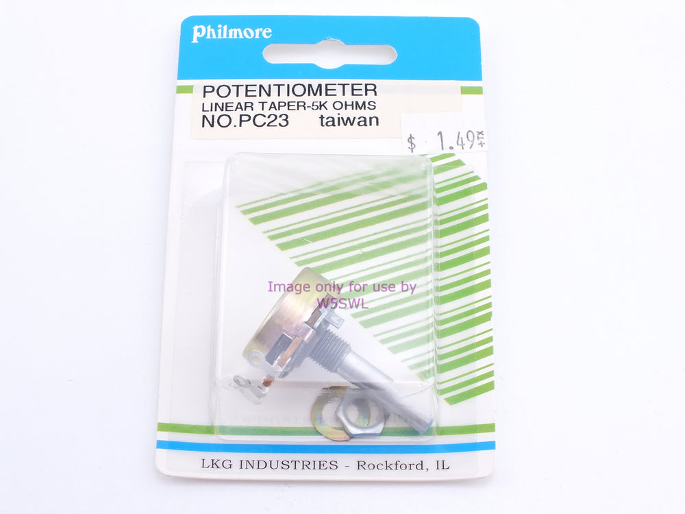 Philmore PC23 Potentiometer Linear Taper-5K Ohms (bin65) - Dave's Hobby Shop by W5SWL