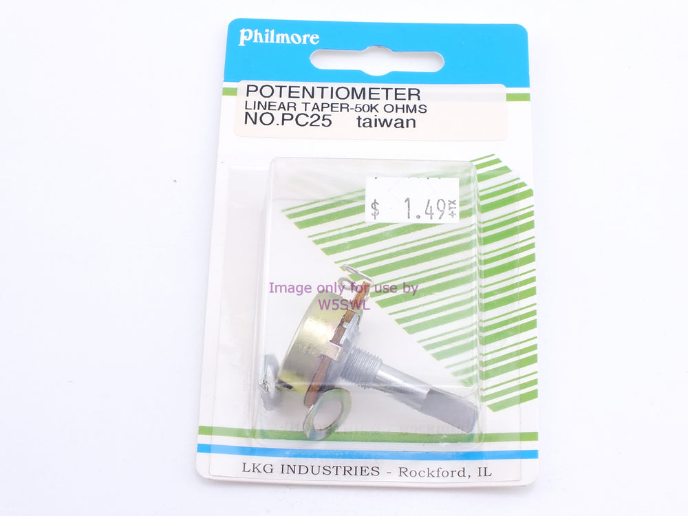 Philmore PC25 Potentiometer Linear Taper-50K Ohms (bin65) - Dave's Hobby Shop by W5SWL