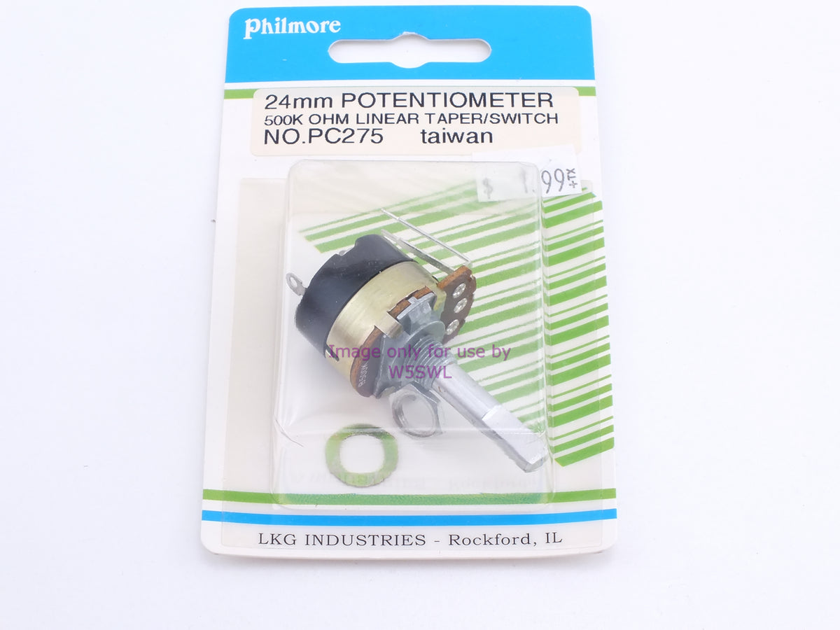 Philmore PC275 24mm Potentiometer 500K Ohm Linear Taper/Switch (bin62) - Dave's Hobby Shop by W5SWL