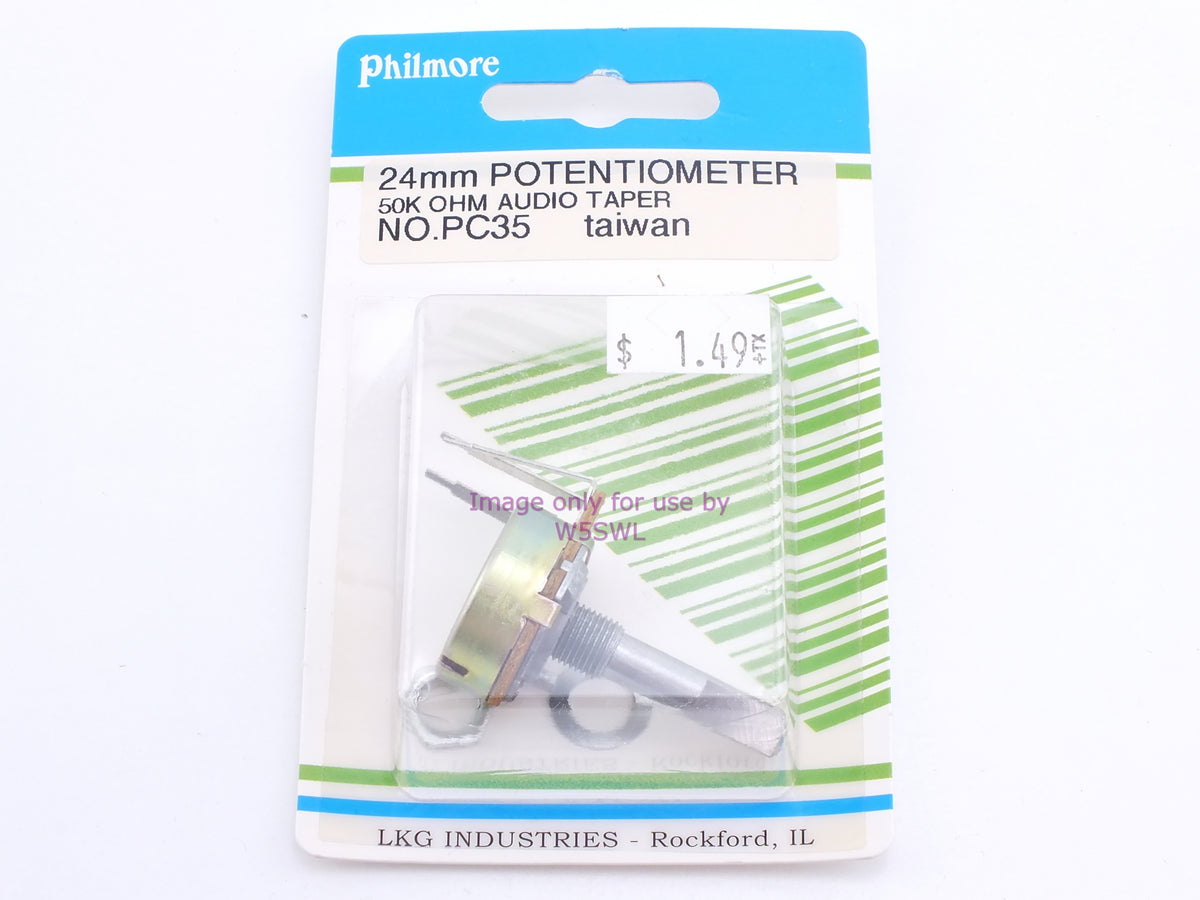 Philmore PC35 24mm Potentiometer 50K Ohm Audio Taper (bin66) - Dave's Hobby Shop by W5SWL