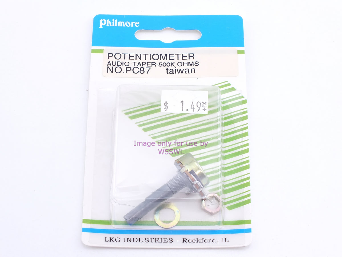 Philmore PC87 Potentiometer Audio Taper-500K Ohms (bin62) - Dave's Hobby Shop by W5SWL