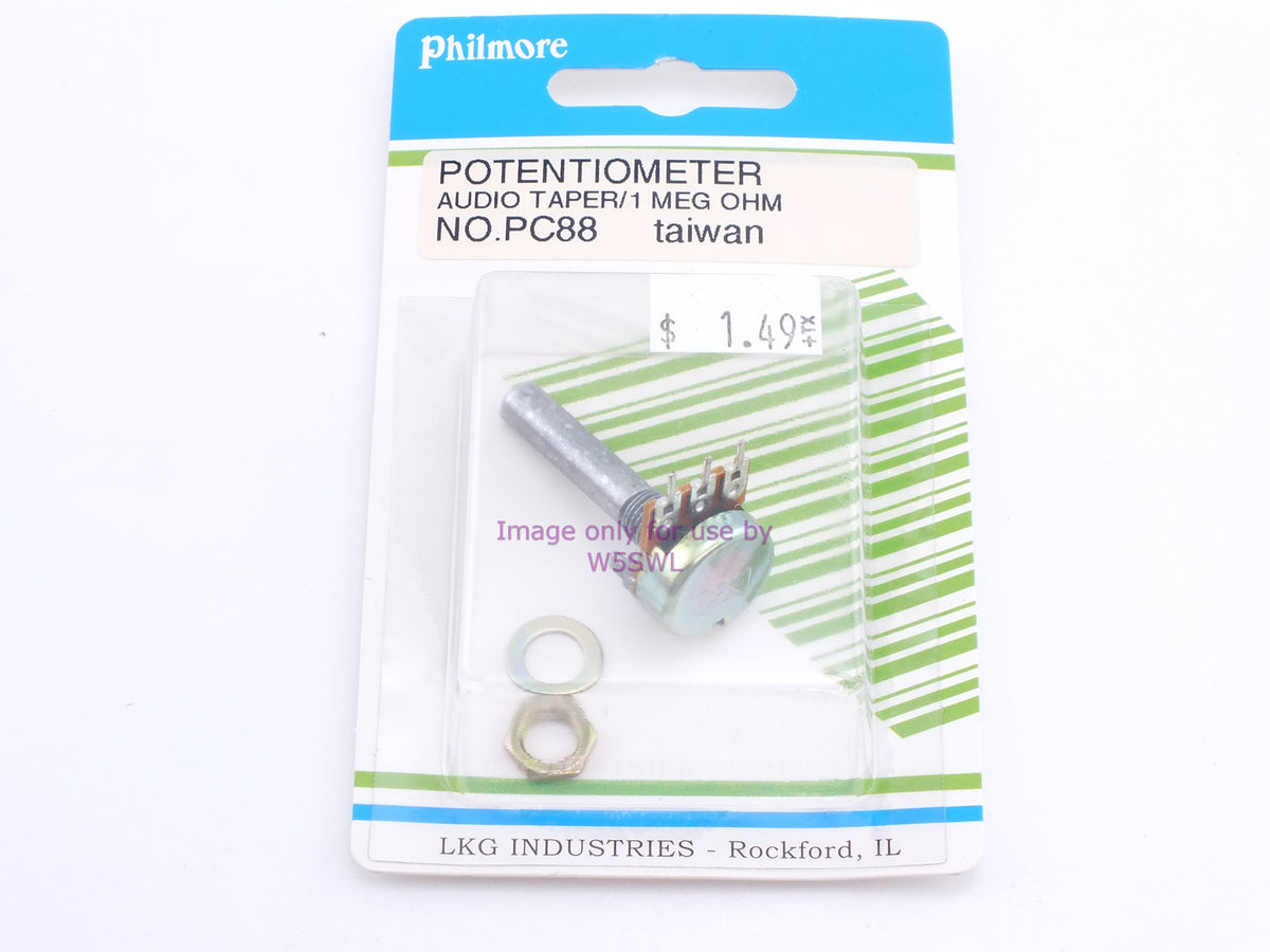 Philmore PC88 Potentiometer Audio Taper/1 MEG Ohm (bin62) - Dave's Hobby Shop by W5SWL