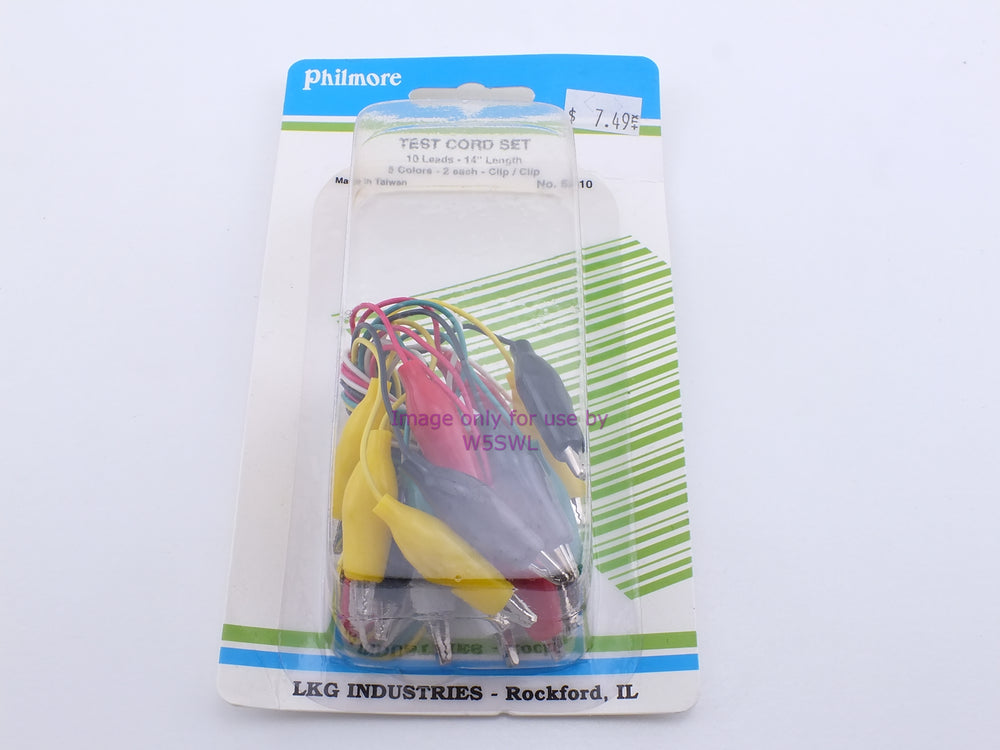 Philmore SA10 Test Cord Set 10 Leads-14" Length 5 Colors-2 Each- Clip/Clip (bin38) - Dave's Hobby Shop by W5SWL