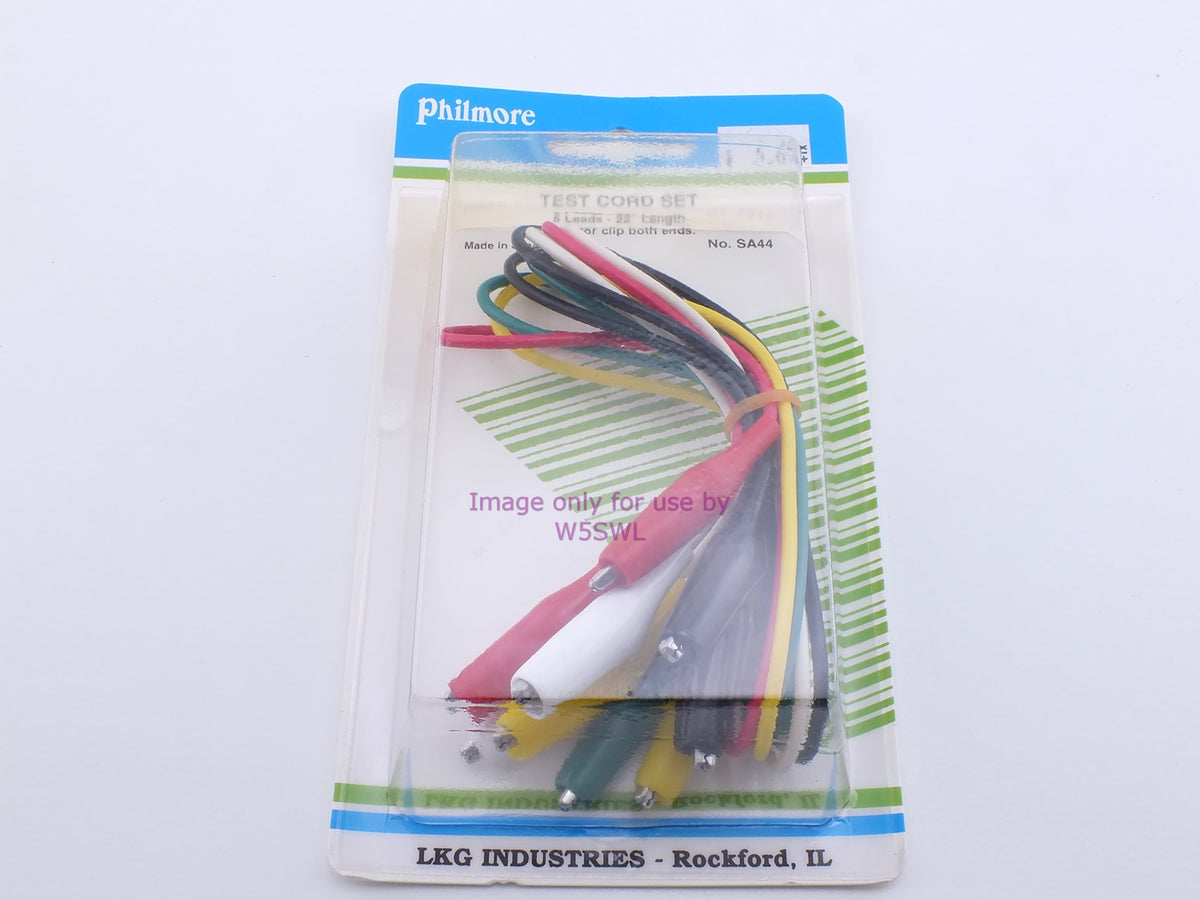 Philmore SA44 Test Cord Set 5 Leads- 22" Length Alligator Clip Both Ends (bin38) - Dave's Hobby Shop by W5SWL