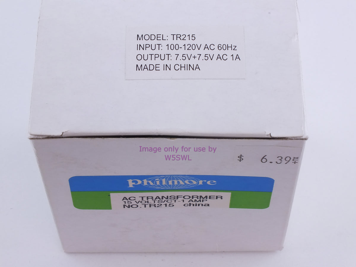 Philmore TR215 AC Transformer 15 Volts/CT 1A (Bin50) - Dave's Hobby Shop by W5SWL