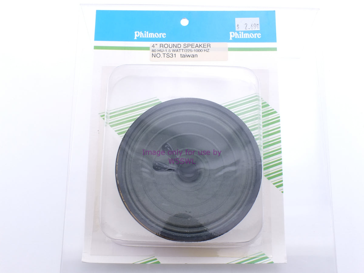 Philmore TS31 4" Round Speaker 80 HU 1.5Watt 225-1000Hz (Bin79) - Dave's Hobby Shop by W5SWL